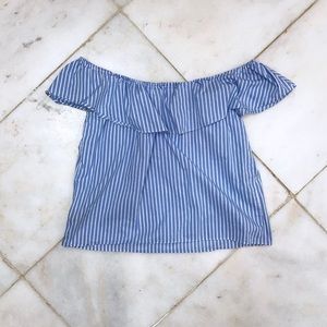 Seersucker off the shoulder top